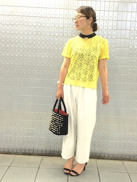 「ピンクリボン」｜「アイテム（パンツ）」を使った、なるラムさん（レディース・160cm）の夏コーディネート