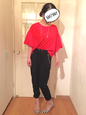 「ピンクリボン」｜「アイテム（パンツ）」を使った、なるラムさん（レディース・160cm）の夏コーディネート