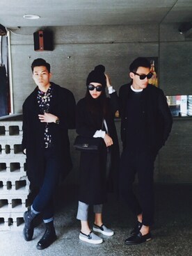 「MONKI」｜「アイテム（ダウンジャケット/コート）」を使った、Daren Wongさん（メンズ・183cm）の冬コーディネート