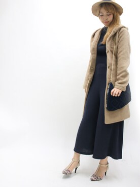 「AS KNOW AS PINKY（アズノゥアズピンキー）のアイテム（その他アウター）」を使った、tomoさん（レディース・163cm）の冬コーディネート