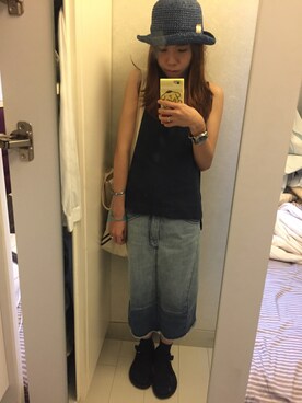 「INITIALS（イニシャルズ）のアイテム」を使った、ChaumingHoさん（レディース・158cm）の春コーディネート