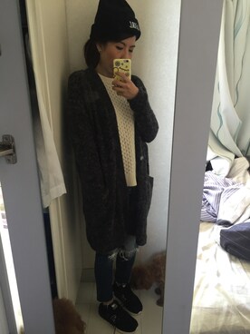 「MONKI（モンキ）のアイテム（ダッフルコート）」を使った、ChaumingHoさん（レディース・158cm）の秋コーディネート