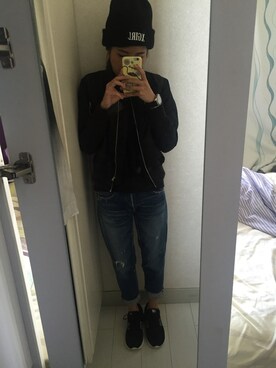 「INITIALS（イニシャルズ）のアイテム」を使った、ChaumingHoさん（レディース・158cm）の冬コーディネート