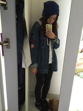 「INITIALS（イニシャルズ）のアイテム」を使った、ChaumingHoさん（レディース・158cm）の冬コーディネート