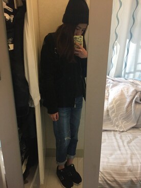 「INITIALS（イニシャルズ）のアイテム」を使った、ChaumingHoさん（レディース・158cm）の冬コーディネート