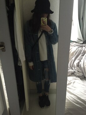 「INITIALS（イニシャルズ）のアイテム」を使った、ChaumingHoさん（レディース・158cm）の冬コーディネート