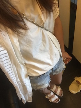 「INITIALS（イニシャルズ）のアイテム（シャツワンピース）」を使った、ChaumingHoさん（レディース・158cm）の春コーディネート