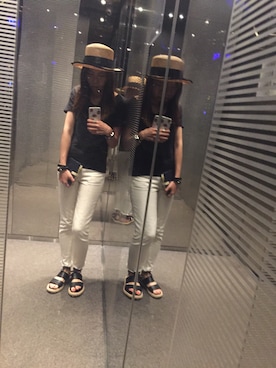 「INITIALS（イニシャルズ）のアイテム」を使った、ChaumingHoさん（レディース・158cm）の夏コーディネート