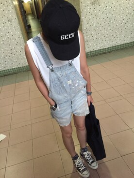 「MOUSSY（マウジー）のアイテム（リング、シルバー系）」を使った、ChaumingHoさん（レディース・158cm）の夏コーディネート