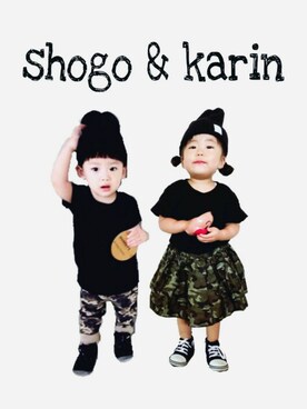 「アイテム（福袋/福箱、レッド系）」を使った、s*さん（キッズ・80cm）の夏コーディネート