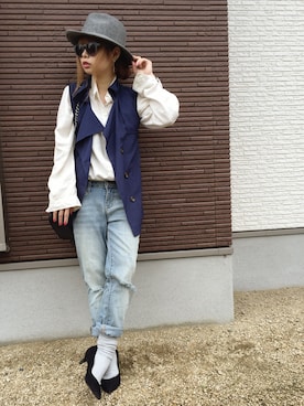「ルーズソックス」｜「アイテム（トレンチコート）」を使った、masa-miさん（レディース・153cm）の春コーディネート