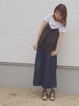 「Simplicite（サンプリシテ）のアイテム（キャミソール）」を使った、masa-miさん（レディース・153cm）の夏コーディネート