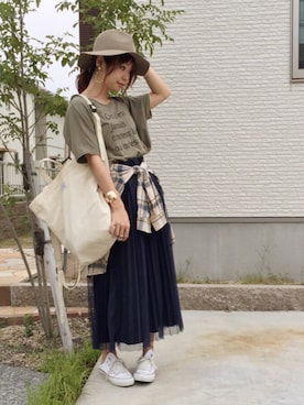 「アイテム（バックパック/リュック）」を使った、masa-miさん（レディース・153cm）の秋コーディネート
