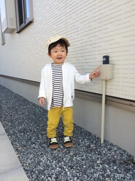 「URBAN RESEARCH（アーバンリサーチ）のアイテム（キャスケット）」を使った、IROHAさん（キッズ・90cm）の春コーディネート