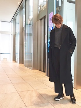 「アイテム（チェスターコート）」を使った、daichi satohさん（メンズ・181cm・10代）の秋コーディネート
