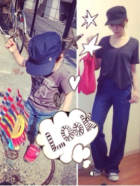 「PETIT BATEAU（プチバトー）のアイテム（キャップ）」を使った、si-chanさん（レディース・163cm）の春コーディネート