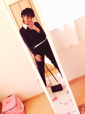 「CLOSE-UP（クローズアップ）のアイテム（パンツ）」を使った、RINAさん（レディース・164cm）の秋コーディネート