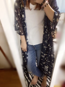 「SpRay PREMIUM（スプレイプレミアム）のアイテム（Tシャツ/カットソー）」を使った、mii☺︎さん（レディース・153cm）の夏コーディネート