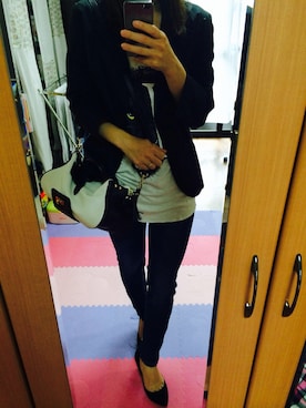 「M.deux（エムドゥ）のアイテム（テーラードジャケット）」を使った、Manami♡さん（レディース・152cm）の春コーディネート