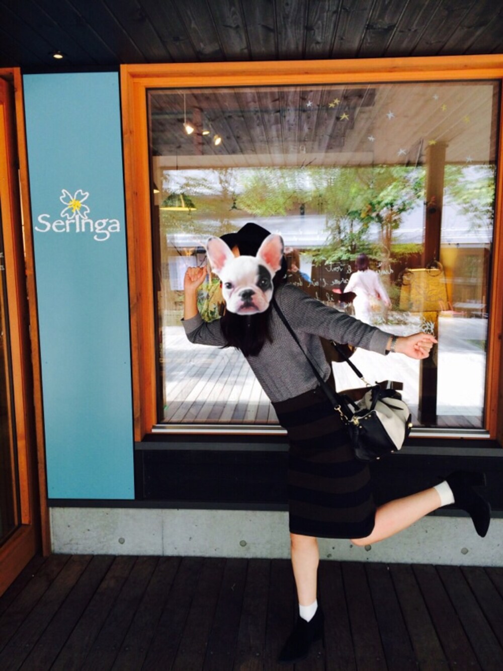 「軽井沢、#軽井沢#朝食＃ドライブ」｜「IENAのアイテム（ニット/セーター、グレー系）」を使った、Manami♡さん（レディース・152cm）の秋コーディネートの1枚目の写真