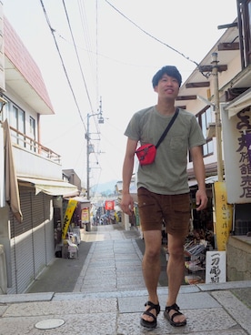 「POLeR（ポーラー）のアイテム（パンツ）」を使った、FUJIMAさん（メンズ・180cm）の夏コーディネート