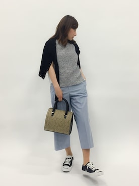 「アイテム（ボストンバッグ）」を使った、Kさん（レディース・150cm・30代）の春コーディネート