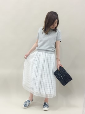 「E'CRU（エクリュ）のアイテム」を使った、Kさん（レディース・150cm）の春コーディネート