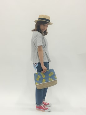 「NUMBER STANDARD DRWCYS（ナンバースタンダードドロシーズ）のアイテム」を使った、Kさん（レディース・150cm）の夏コーディネート