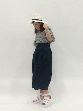 「DISCOAT（ディスコート）のアイテム（帽子）」を使った、Kさん（レディース・150cm）の夏コーディネート