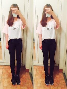 「FLYMODEL（フライモデル）のアイテム」を使った、Aprilさん（レディース・161cm）の春コーディネート