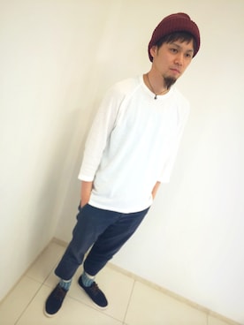 「七分」｜みっきーさん（メンズ・180cm）の春コーディネート