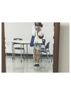「ZARA（ザラ）のPrinted Neoprene Skirt（スカート、その他）」を使った、chrさん（レディース・163cm）の春コーディネート