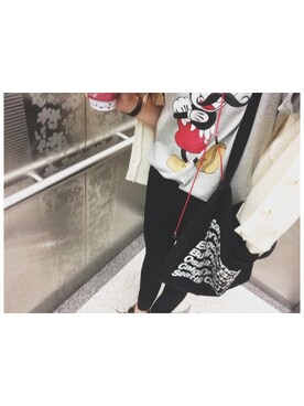 「TOPSHOP（トップショップ）のStitch Cigarette Trousers（その他パンツ、ブラック系）」を使った、chrさん（レディース・163cm）の春コーディネート