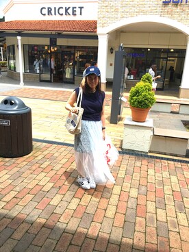 「お買い物」｜「アイテム（アナログ腕時計）」を使った、chantaroさん（レディース・155cm）の夏コーディネート