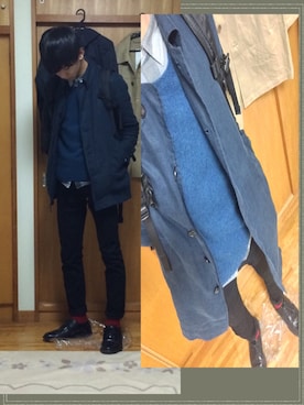 「アイテム（ステンカラーコート）」を使った、takaさん（メンズ・177cm・10代）の秋コーディネート