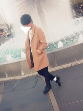 「semantic design（セマンティックデザイン）のアイテム（チェスターコート）」を使った、まつうらさん（メンズ・177cm）の秋コーディネート