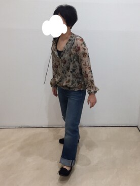「701」｜「アイテム（モカシン/デッキシューズ）」を使った、y☺︎︎さん（レディース・152cm）の秋コーディネート