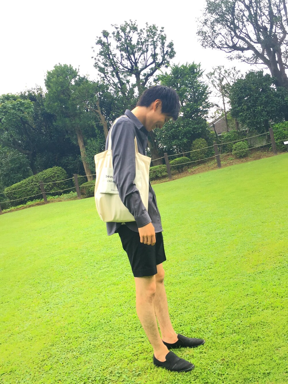 「Mark Gonzalesのアイテム（Tシャツ/カットソー、ホワイト系）」を使った、Tapyさん（メンズ・176cm）の夏コーディネートの1枚目の写真