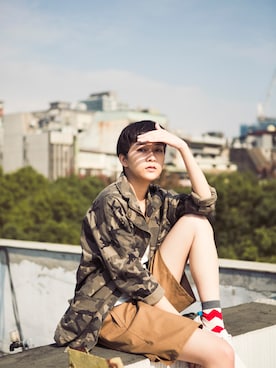 「アイテム（ジャケット/アウター）」を使った、E-WEARさん（レディース・172cm）の冬コーディネート