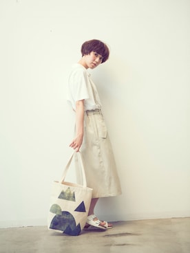 「アイテム（ポロシャツ）」を使った、E-WEARさん（レディース・162cm）の春コーディネート