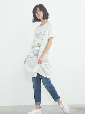 「Tshirts」｜E-WEARさん（レディース・165cm）の夏コーディネート