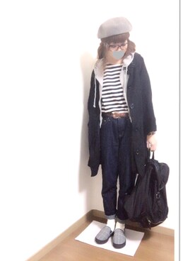 「アイテム（その他シューズ、グレー系）」を使った、i-waさん（レディース・151cm）の冬コーディネート