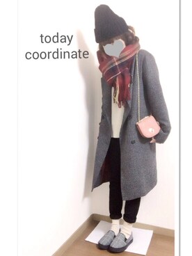 「アイテム（その他シューズ、グレー系）」を使った、i-waさん（レディース・151cm）の冬コーディネート