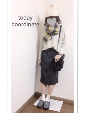 「アイテム（その他シューズ、グレー系）」を使った、i-waさん（レディース・151cm）の冬コーディネート