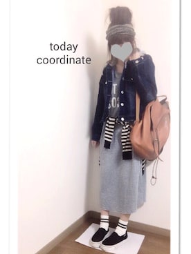 「Hのアイテム（バッグ）」を使った、i-waさん（レディース・151cm）の春コーディネート