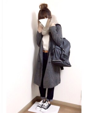 「BEAUTY&YOUTH UNITED ARROWS（ビューティーアンドユースユナイテッドアローズ）の【WEB限定】by ※∵デニムテーパード9分丈パンツ　◆（デニムパンツ）」を使った、i-waさん（レディース・151cm）の冬コーディネート