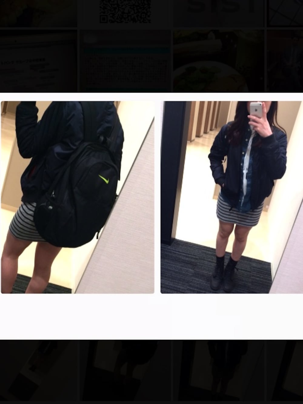 「NIKE、TOPSHOP、Dr.Martens、GAP、Polo Ralph Lauren」｜「NIKEのアイテム（バックパック/リュック、ブラック系）」を使った、Mariiiiさん（レディース・154cm）の春コーディネートの1枚目の写真