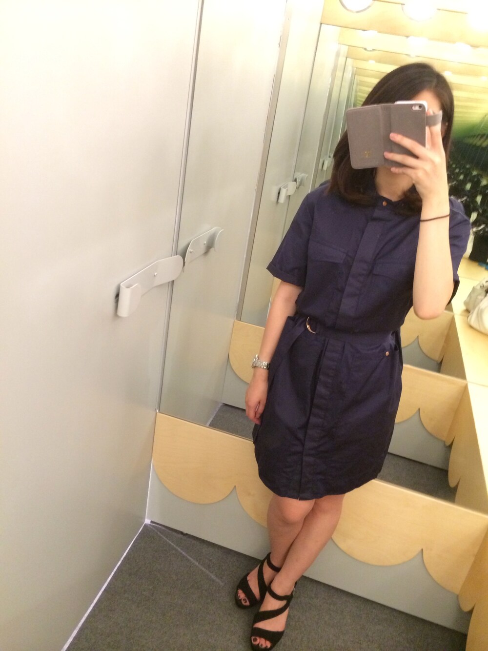 「ZARA」｜「ZARAのアイテム（ワンピース、ブルー系）」を使った、Mariiiiさん（レディース・154cm）の夏コーディネートの1枚目の写真