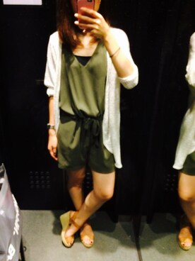 「FOREVER 21」｜「アイテム（つなぎ/オールインワン）」を使った、Mariiiiさん（レディース・154cm）の夏コーディネート
