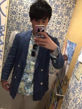 「爽やかコーデ」｜「アイテム（その他アウター）」を使った、りょりょさん（メンズ・177cm）の春コーディネート